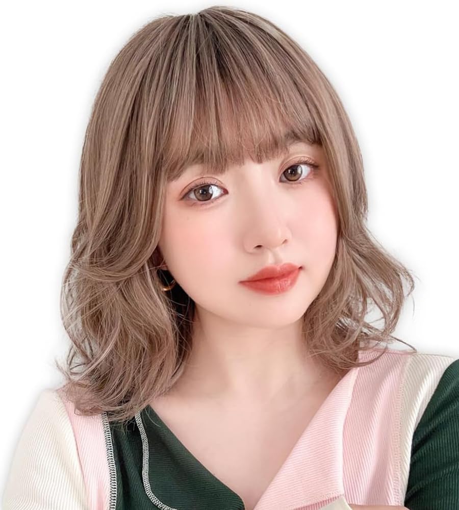 

Brightlara Women s Bob Wig, Medium Length, Natural, Full Bob Hair, Wave Wig, hf1235-RC