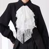 Unisex Retro Lace Ruff Collar Scarf with Artistic Bow Tie Accessory