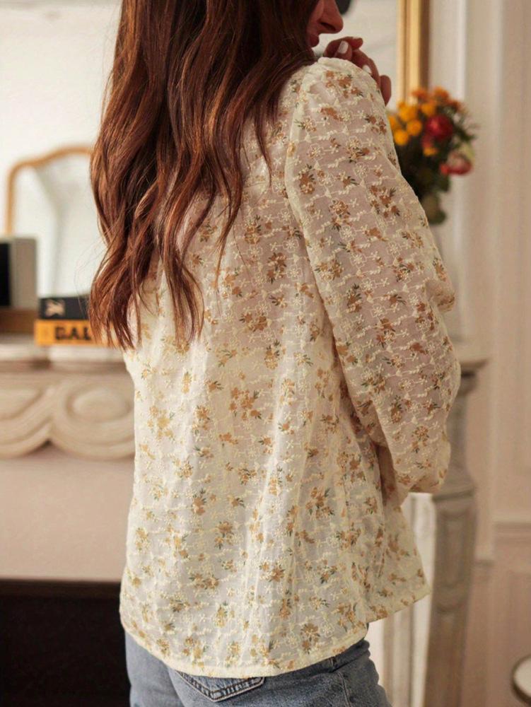 Spring 2026 Women's Casual Lace Patchwork Printed Top - European & American Style