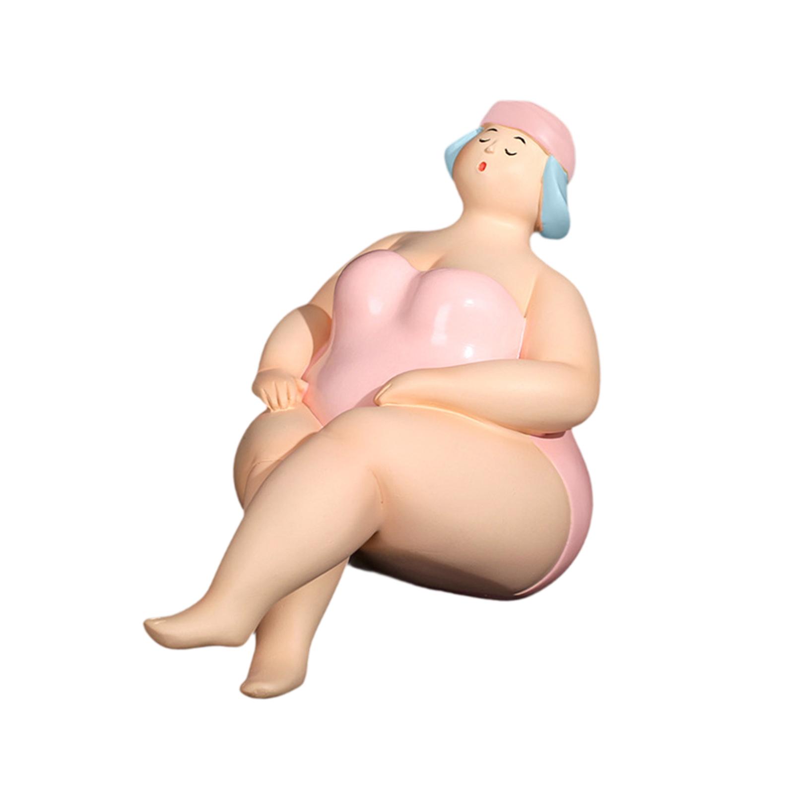 

Beach Woman Figurine Decor Housewarming Gift Craft Collection Cute Desktop Sculpture for Living Room Home Bookshelf Office House рожевий