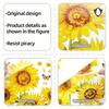 Sunflower Trash Can Stickers Floral Wheel Trash Can Stickers Self-Adhesive Waterproof Pvc Decals For Walls Bathroom Home Decor