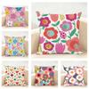 Colorful Flowers Cushion Cover Linen Pillowcase Soft  for Sofa Bed Home Room Decor