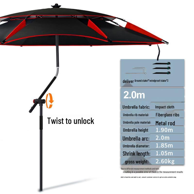 Summer Fishing Sunshade Umbrella - Large, UV Protection