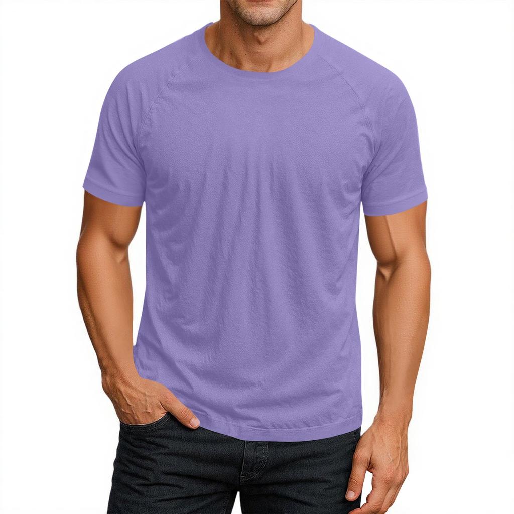 Men's Round Neck Raglan Short Sleeve Top T-shirt
