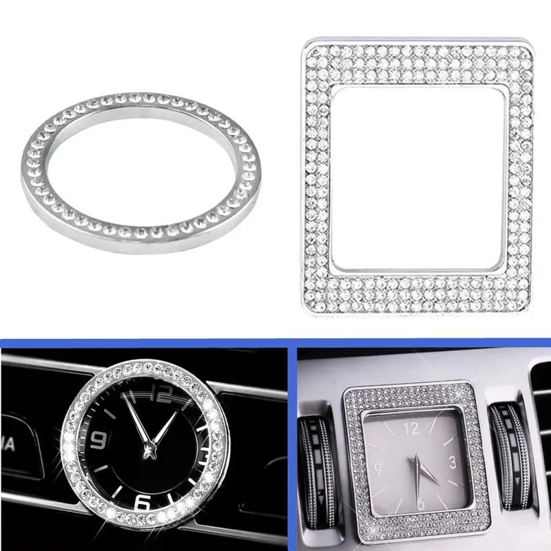 Car Center Console Hour Clock Inlaid Diamond Decorative Ring Fit For Mercedes Benz C E S CLS GLC W205 W212 W213 W222 W218 X253