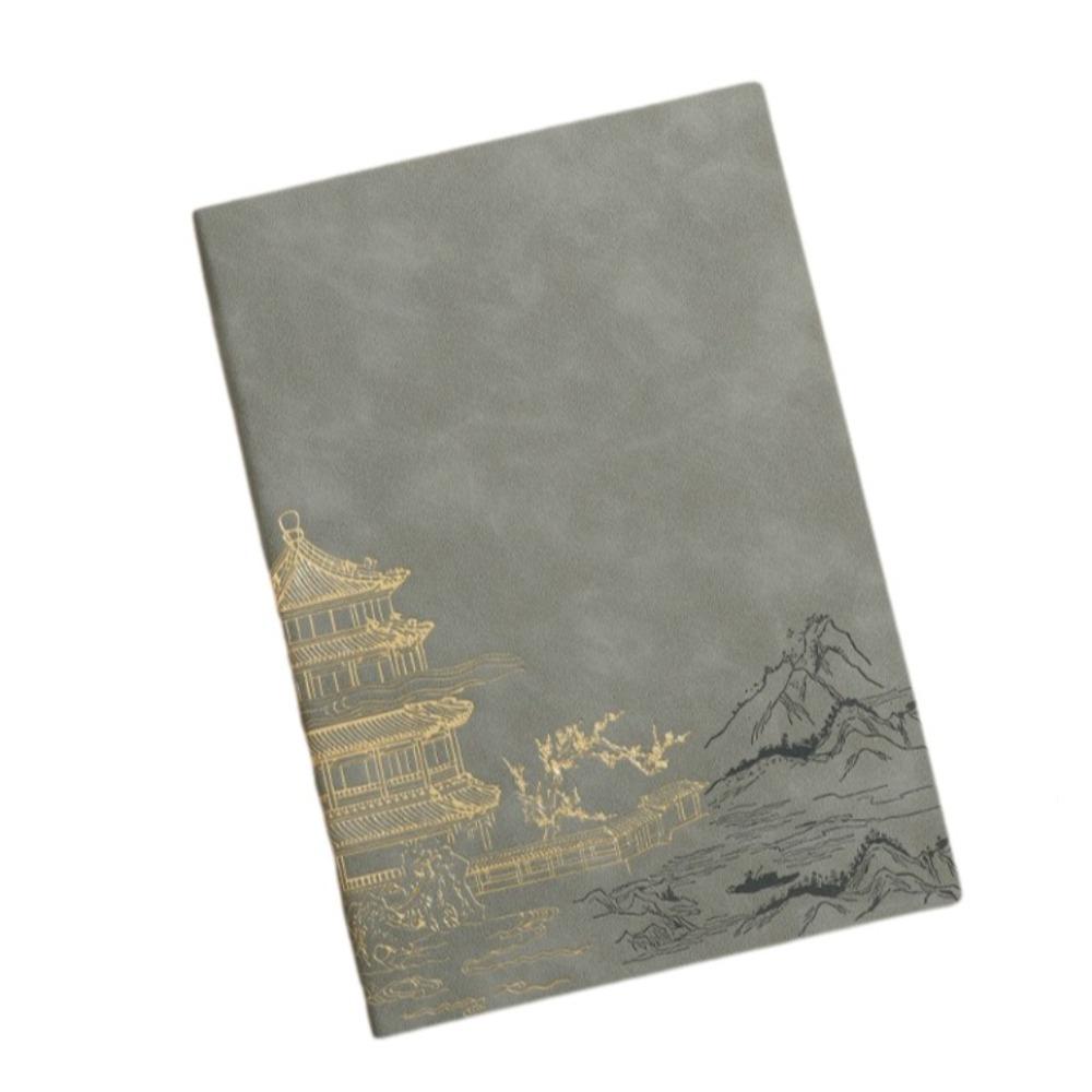 Chinese Style China-Chic Gold Stamping Notepad PU Cover Meeting Record Notebook  School