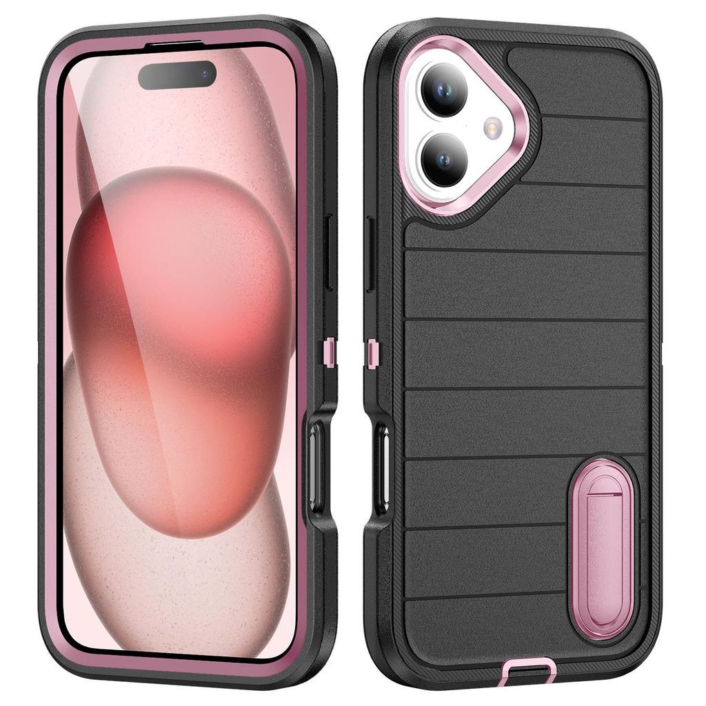 Source Phone Case Hidden PC Stand Protective Case Three In One Flat Stripe for Apple Phone Case