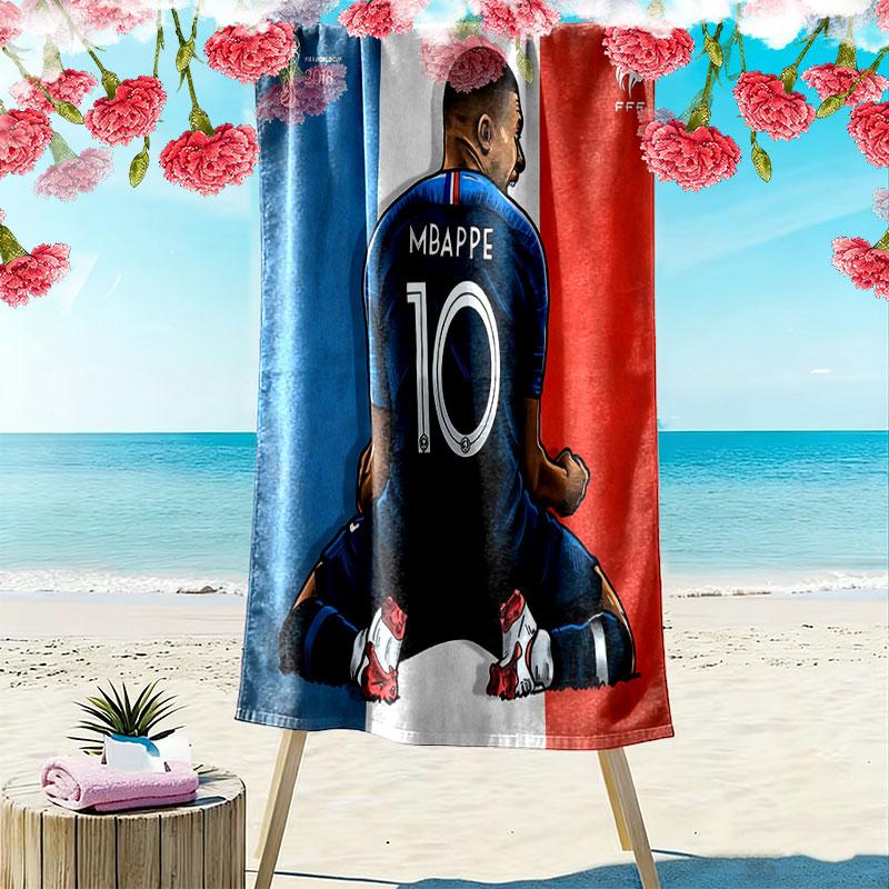 Kylian Mbappé Pride Strandtuch, Großes Weiches Schnelltrocknendes Handtuch für Strand Camping Schwimmen