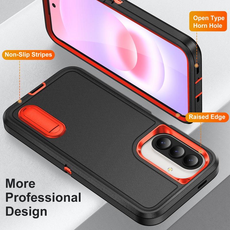 S26 Ultra Case Shockproof Bumper Hybrid 3in1 Candy Color Phone Stand Cover Samsung S25 Ultra S24 Plus S23 FE A15 A16 A36 A56 A17 A27 A37 A57 5G