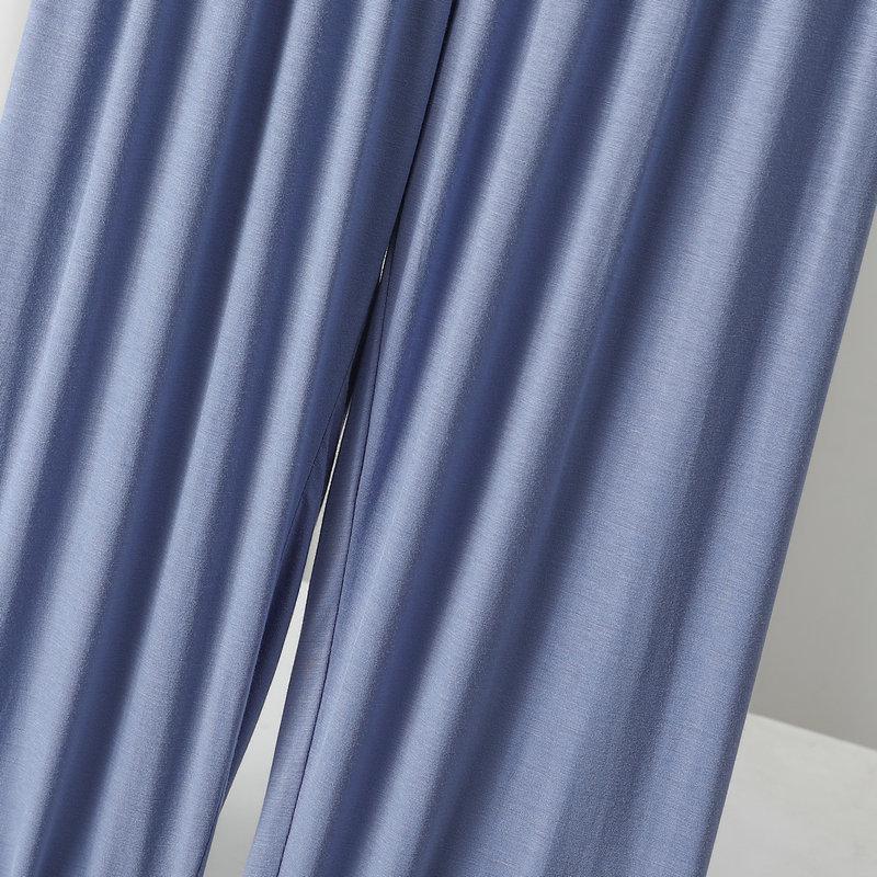 Women's High Waist Korean Style Wide-Leg Modal Pants - Versatile Summer Casual Straight-fit Trousers