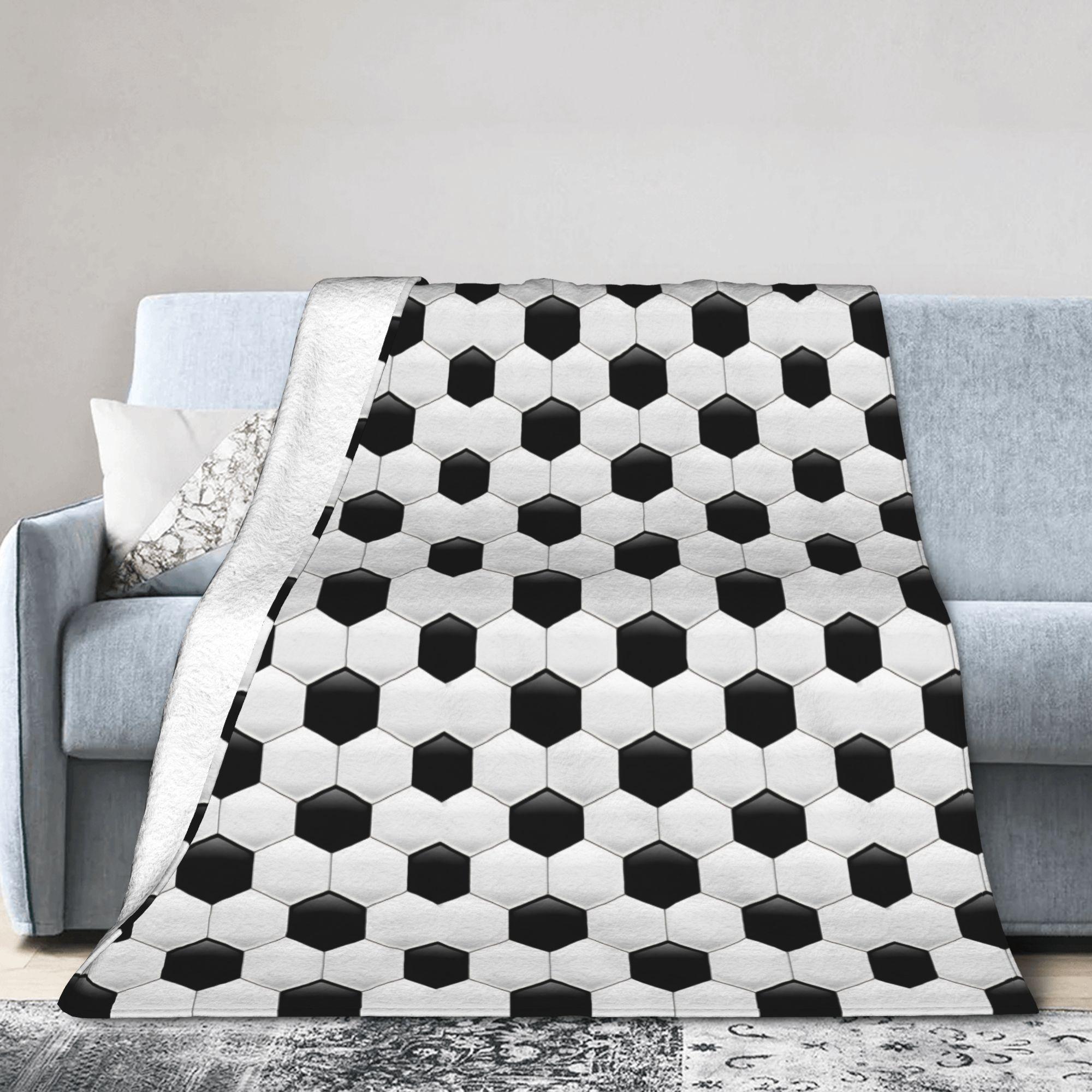 Happy Adults Toys Unisex Soccer Football Print Plush Blankets Kids Adult Flannel Throw Blanket For Couch Bed Soft Custom Quality Bedspread Gift Idea