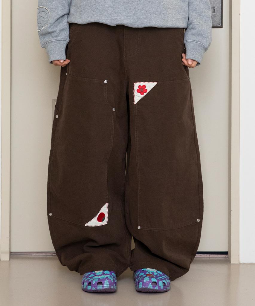 RuNaKi'Hu' Wxp082 Shiori Double Knee Balloon Pants (Brown)