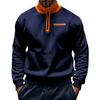 Herbst/Winter Stehkragen Pullover Halbreißverschluss Herren Sport Thermo Fleecegefüttertes Sweatshirt