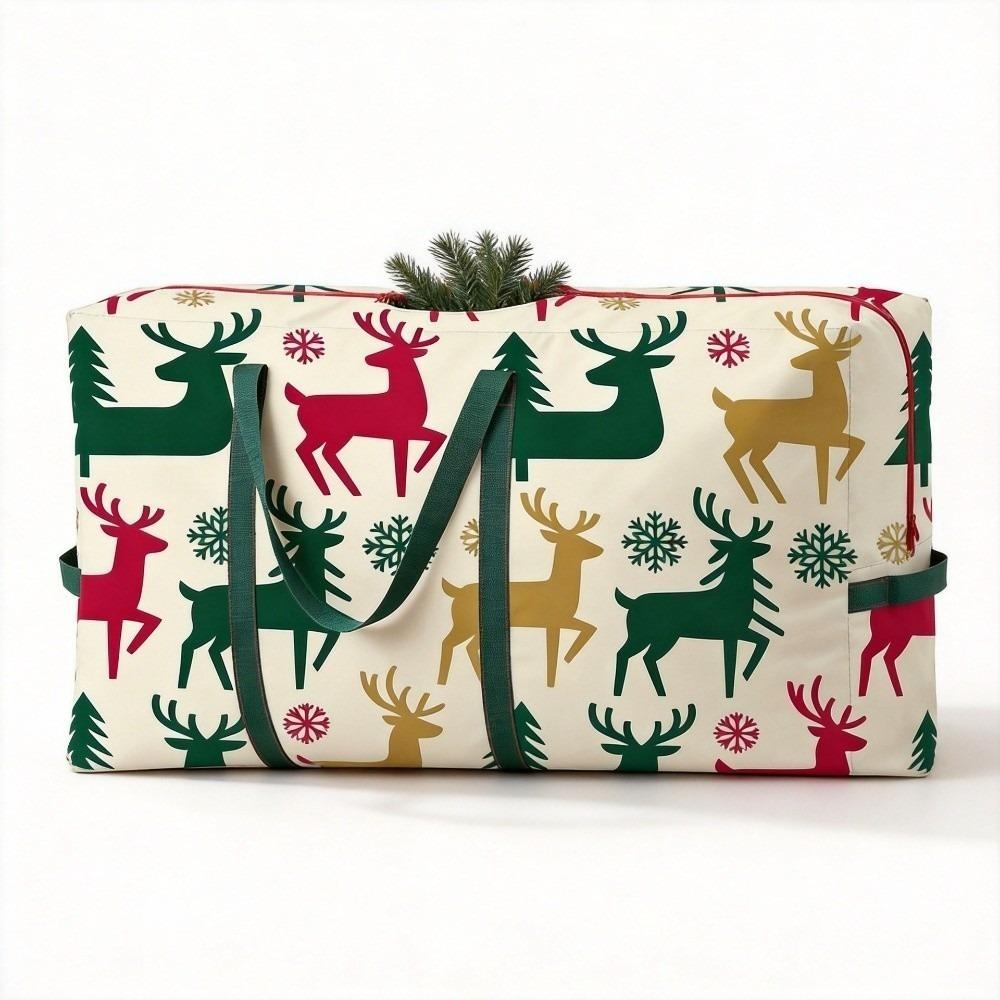 Cartoon Print Christmas Tree Storage Bag Oxford Cloth Christmas Ornament Storage Bag Ornaments