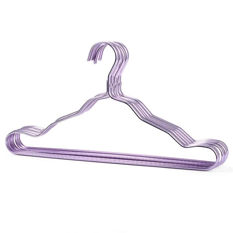 5 Adet Alüminyum Alaşımlı Giysi Askısı Üst Düzey Dikişsiz Metal Kaymaz Giysi Askısı Ev Tipi Genişletilmiş Kurutma Giysi Askısı