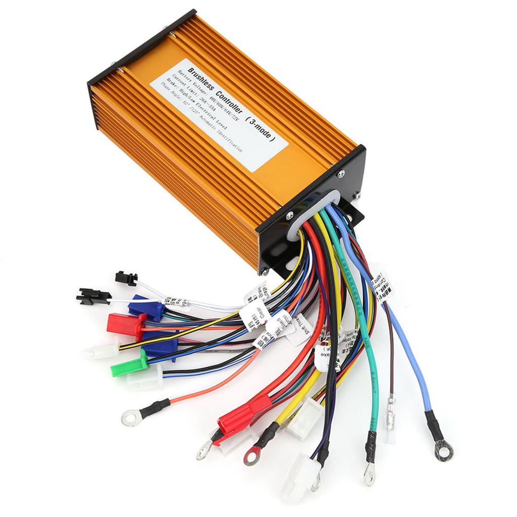 E‑Bike Brushless Speed Motor Controller for Electric Scooter Three‑Mode Sinusoid 12 Tube