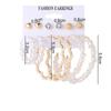 Retro Elegant Hoop Earrings Set for Women Temperament Zircon Stud Earrings Jewelry Set Gift