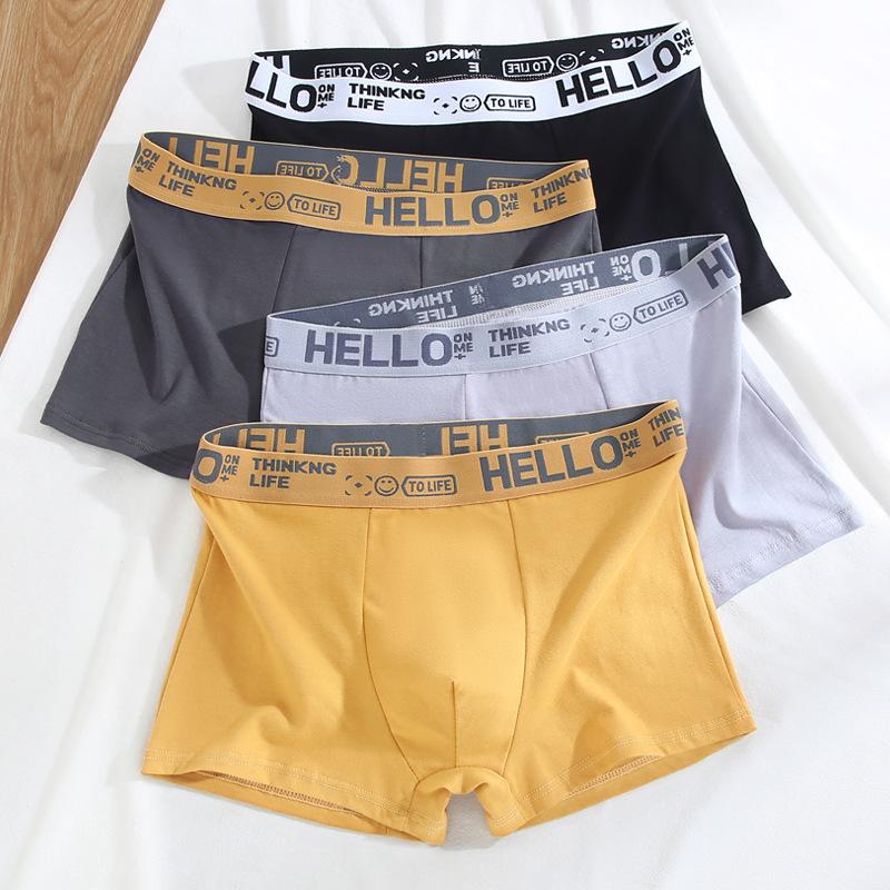 4pcs Men's Underwear Men's Boxer Shorts Oversized Breathable Underwear Youth Trend Four Cornered Underwear and Bottom Pants