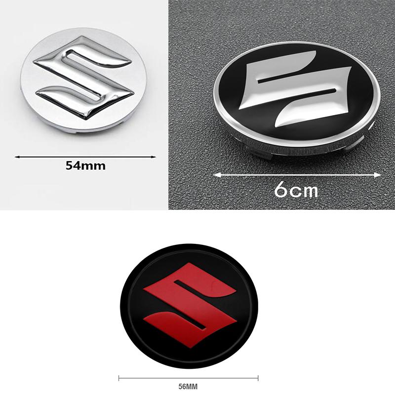 YOTA6 4Pcs 54mm 56mm 60mm Car Wheel Center Hub Caps S Logo Badge Rim Cover Emblem For Suzuki Swift Jimny Vitara Baleno SX4 Accessories