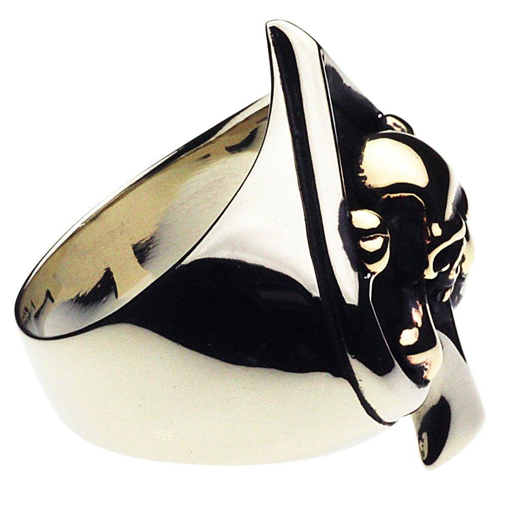 Spaten-Knochenring aus Metall, gekreuzt, r5017-21 [Cenote] [weißes Accessoire] Nr.