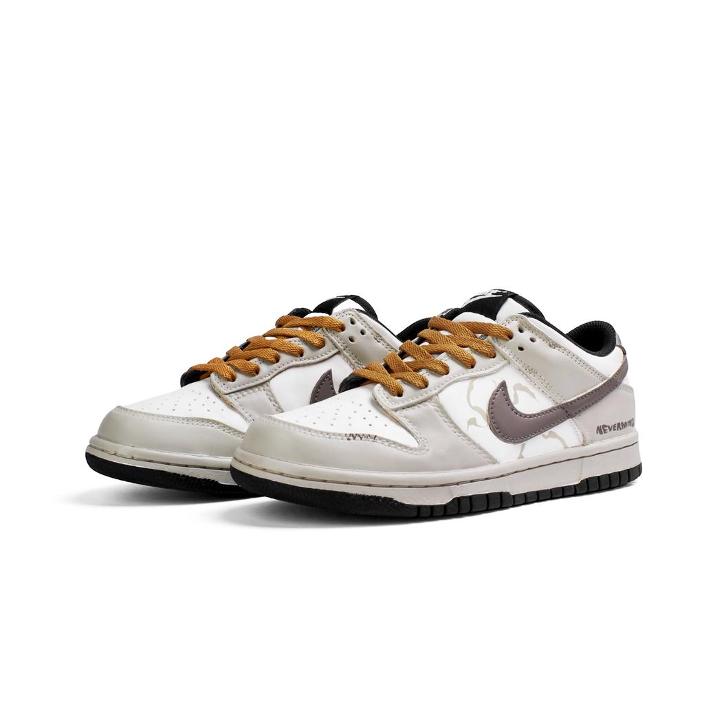 Nike Dunk Abrasion Resistant Abrasion Resistant Low top Skateboard Shoes Unisex White Brown HF5441-100(Team189-)