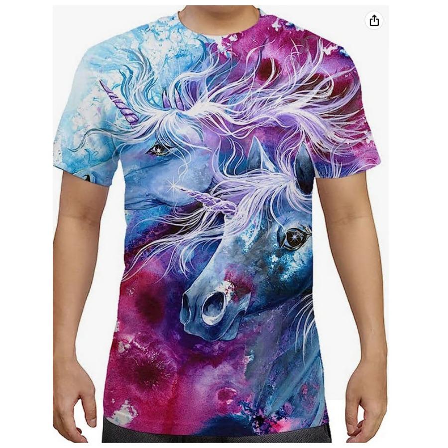 Sport Wear Men Animal Simple T Shirts Summer Round Neck Tees Short Sleeve Top Men's Plus Size 3d Print T Shirt
