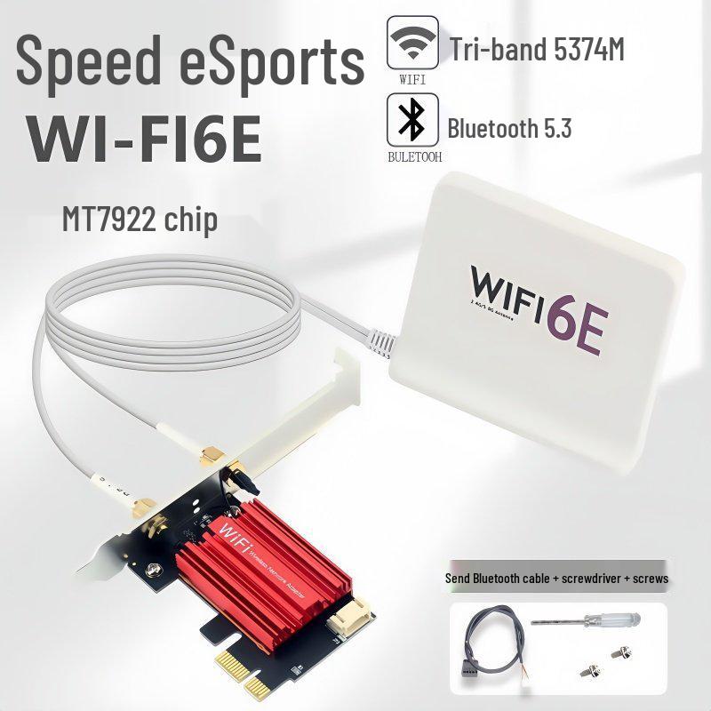 WiFi7 Tri-Band PCIe Network Card with Bluetooth 5.4 - MT7927/MT7925 6GHz Gigabit