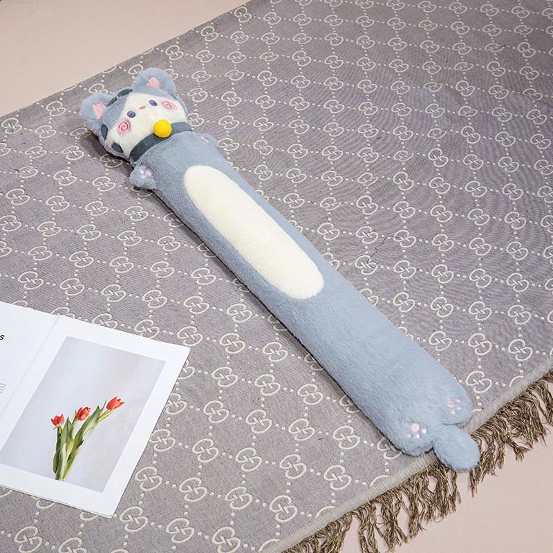 

Cartoon Cat Plush Hot Water Bag With Waterresistant Material For Winter Comfort And Relaxation 60cm сірий колір