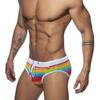 Men Swim Briefs Trunks Pride Day Strips Tight Fit Sexy Swimwear Beach Wear Tanning Surfing GYM