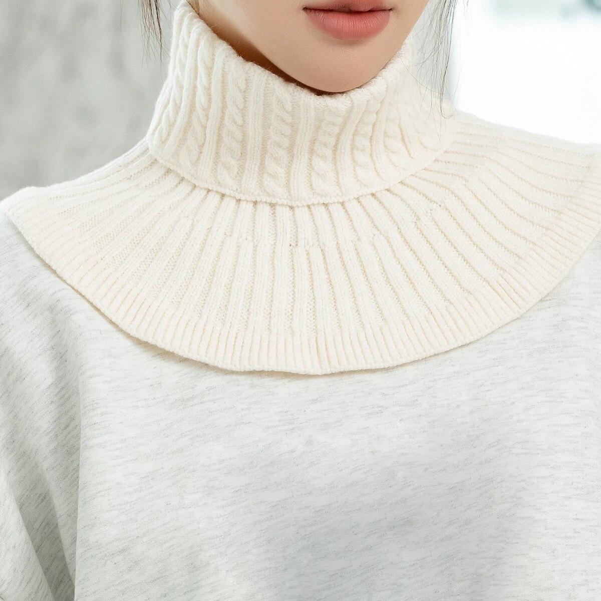 

Зимний съемный хлопковый трикотажный воротник-водолазка для женщин, накладной воротник, модный теплый чехол для защиты головы и шеи, воротник-стойка унисекс