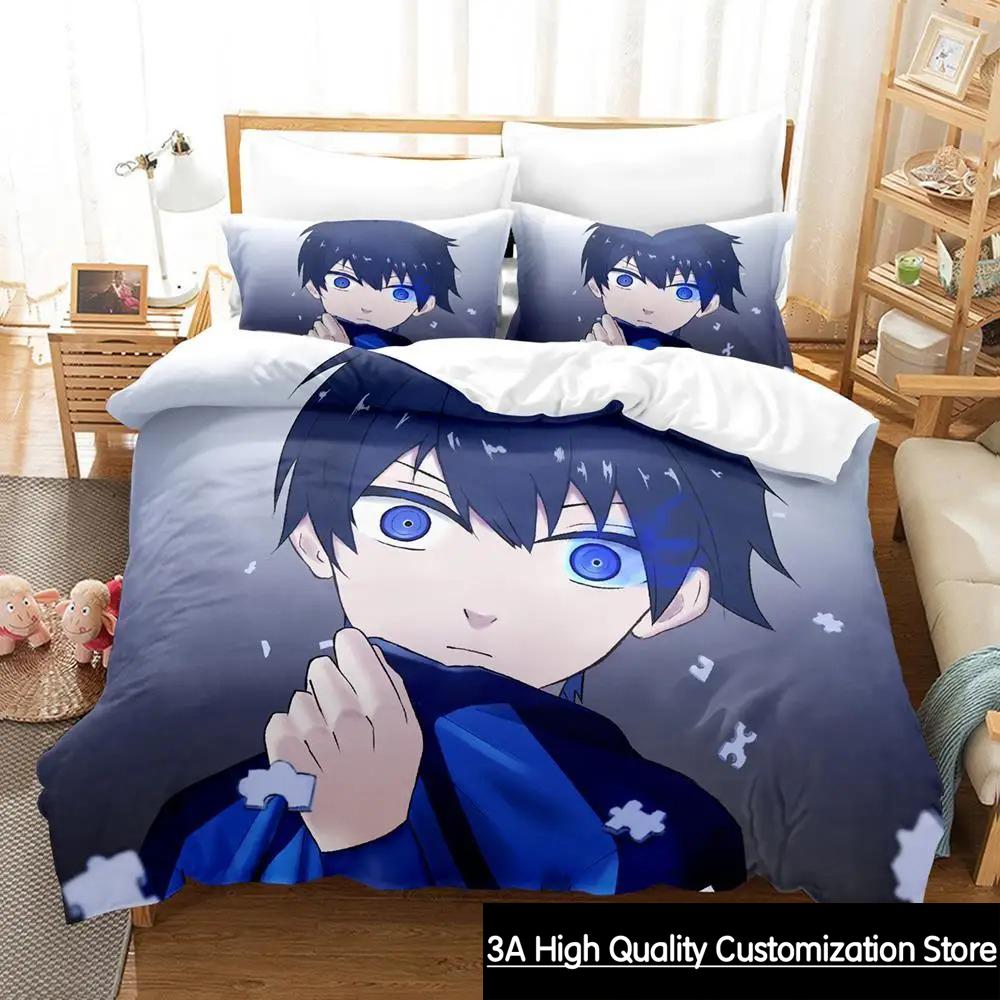2023 New Blue Lock Bedding Set Cartoon Anime three-piece set Adult Boys Bedroom Duvetcover Sets 3D Kawaii colcha de verano cama