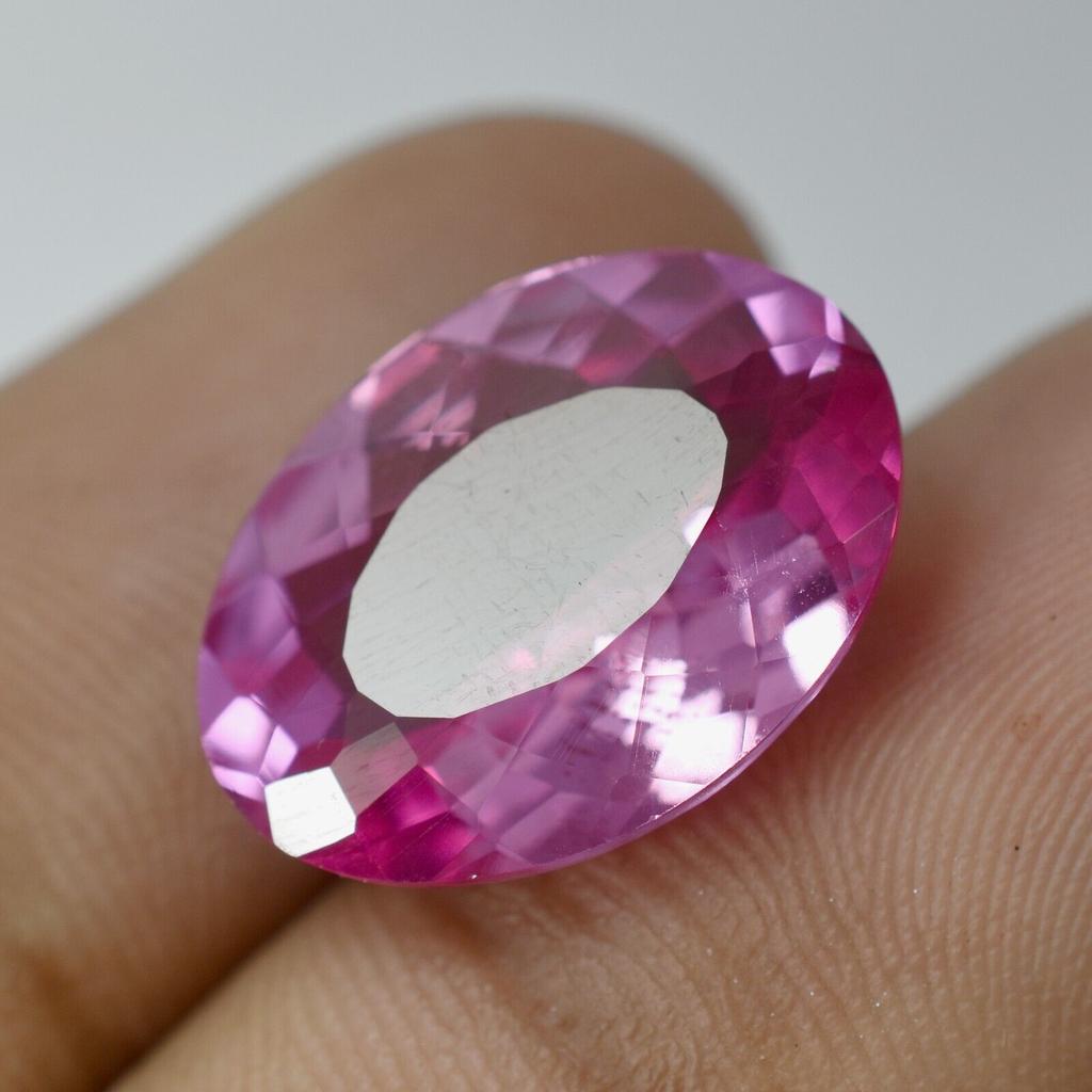 Pink Ceylon Sapphire Oval Cut 13.55 Natural CERTIFIED Loose Gemstone Ring Size