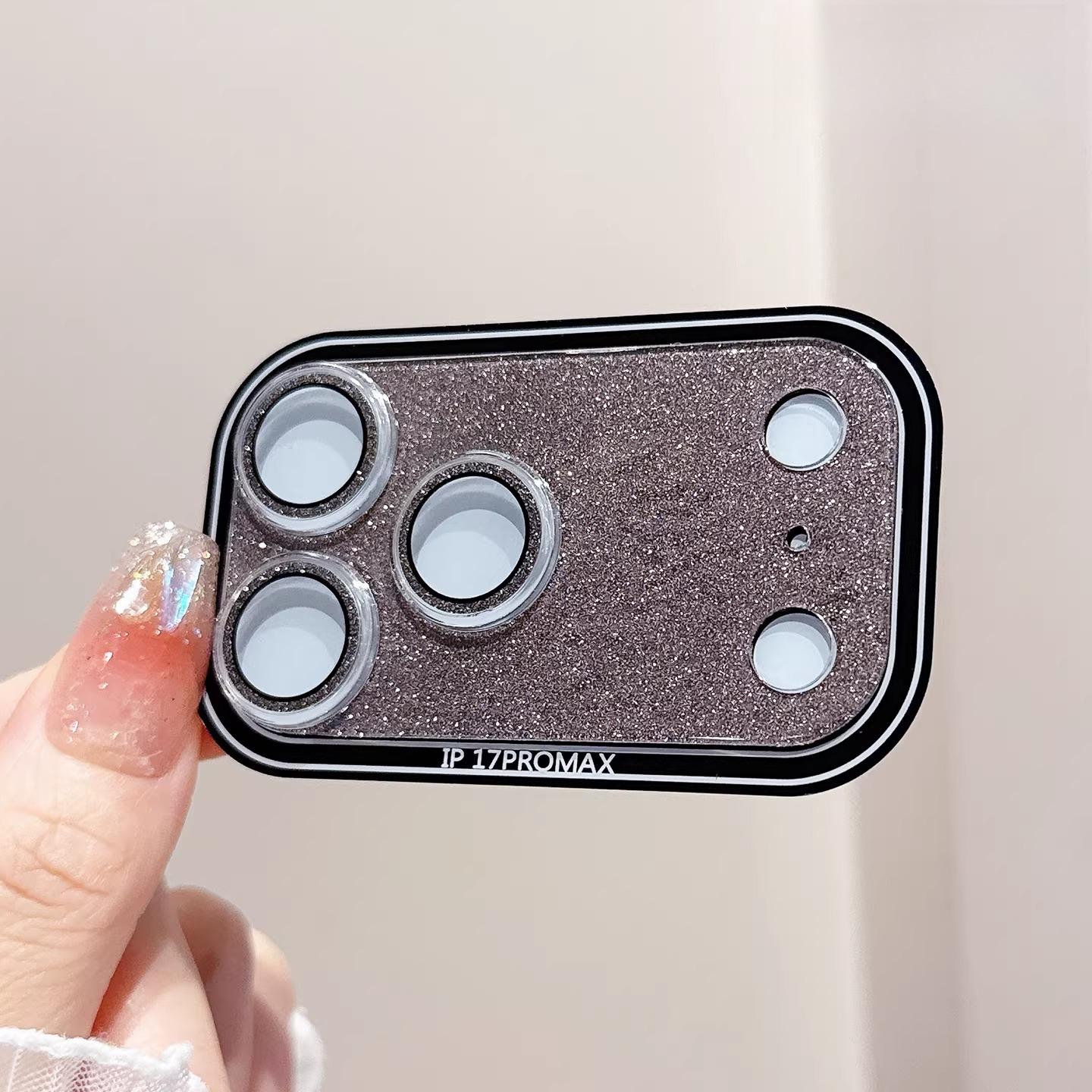 

3D HD Цвет Блеск Глиттер Защита Камеры Для iPhone 17 Pro Max 17 Pro Защита от царапин Полное покрытие Линзы Закаленное стекло Улучшить защиту линзы камеры iPhone 17 Pro Max чёрный