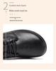 Genuine Leather Soft Sole Non-slip Lace-up Flats for Women, Plus Size, Round Toe, Autumn Style.