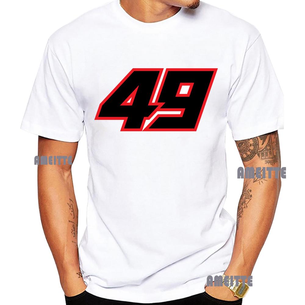 2025 Neues Fabio Di Giannantonio 49 GP Rennfahrer T-Shirt Sommer Unisex Kurzarm Cool Boy Lässige T-Shirts Unisex Motorrad Weiße Oberteile
