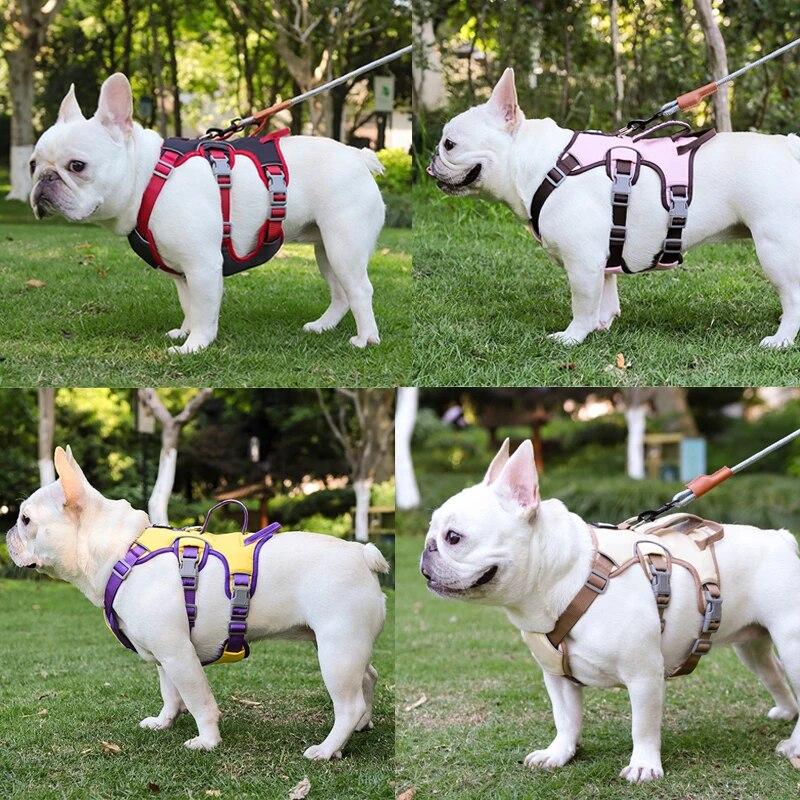 Dog Harness Vest for Small Large Dogs Reflective Safety Lead Straps Adjustable Puppy Harnesses French Bulldog Chihuahua Walking