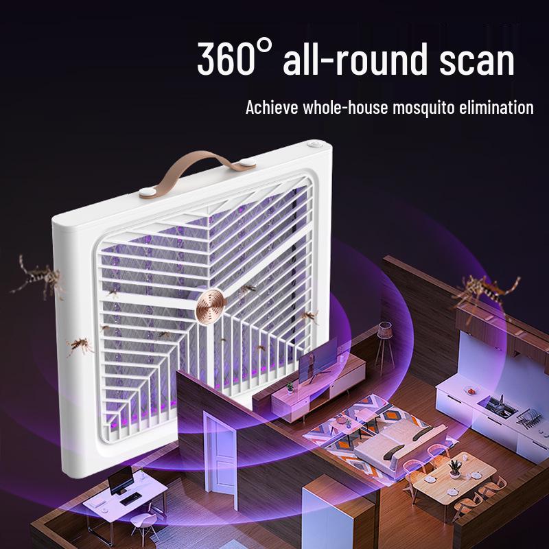Portable Mosquito Killer Lamp: Indoor/Outdoor Fly Repellent with Electric Shock & Photocatalyst, Wall-Mount or Desktop Use