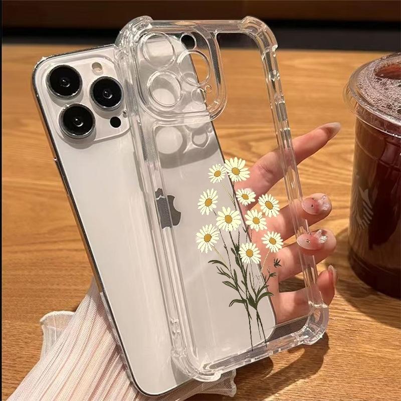 

For iPhone 17 Cases Minimalist Small Daisy Pattern Phone Case For iPhone 16 Pro Max 15 13 12 11 14 8 7 Plus 17E XS X XR 17 Cover iPhone XR