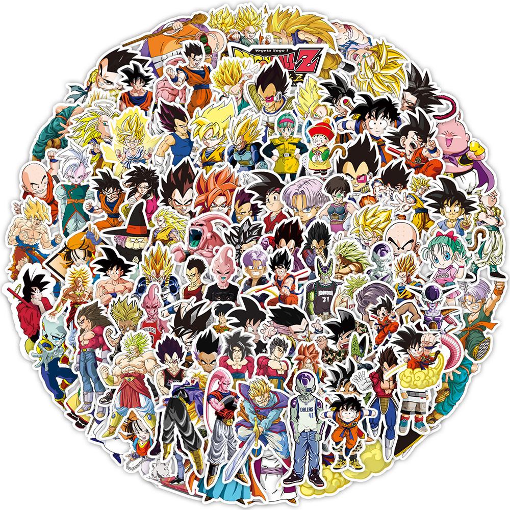 10/30/50/100pcs Dragon Ball Anime Son Goku Stickers Cool Graffiti Decals Skateboard Guitar Phone Helmet Cartoon Sticker Toy Gift