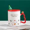 Christmas Gift Mug with Lid Spoon Ceramic Cup Male and Female Couple Coffee Cup Student Water Cup Home Breakfast Cup
