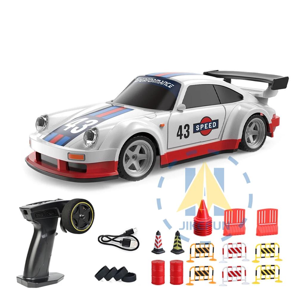 1/43 RC Drift Car with Gyro 15km/h High Speed Racing Vehicle 2.4G Remote Control Drifting Cars with LED Lights Toys for Children