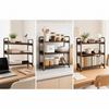 Three-Tier Storage Shelf Freestanding Desktop Organizer with Metal Frame