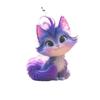 Purple Acrylic Sweet Cartoon Fox Car Accessory For Charming Decoration Interior