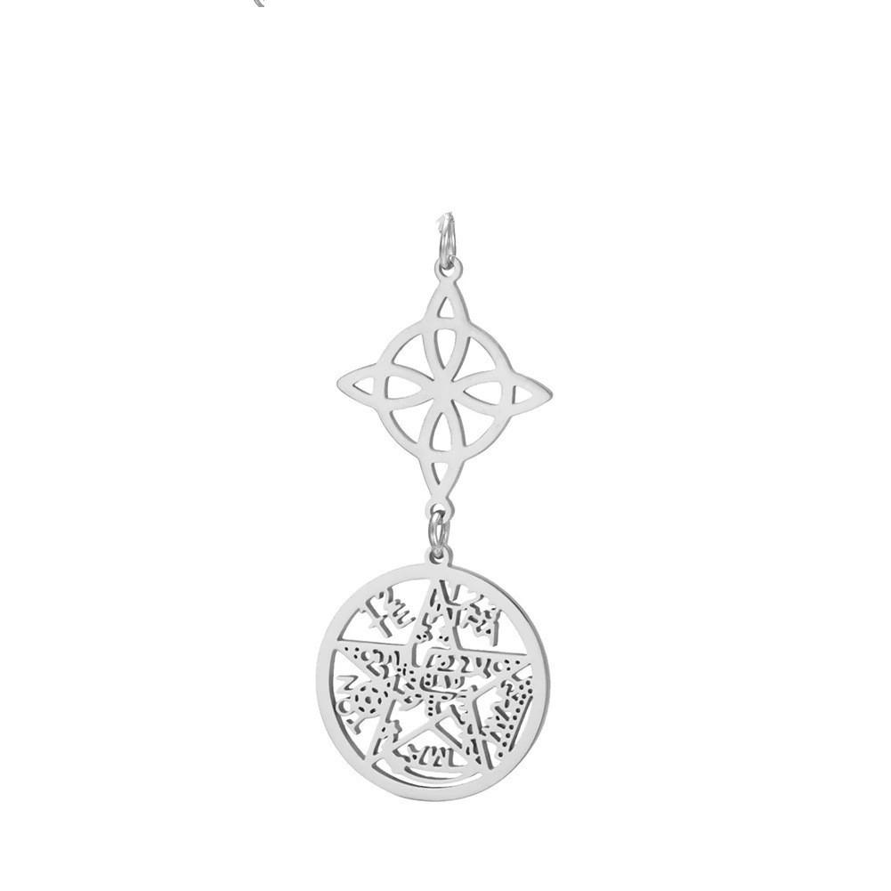 Collana Ciondolo Stella a Cinque Punte Svuotata a Forma di S con Doppio Foro Design Versatile Nodo Miko Gioielli