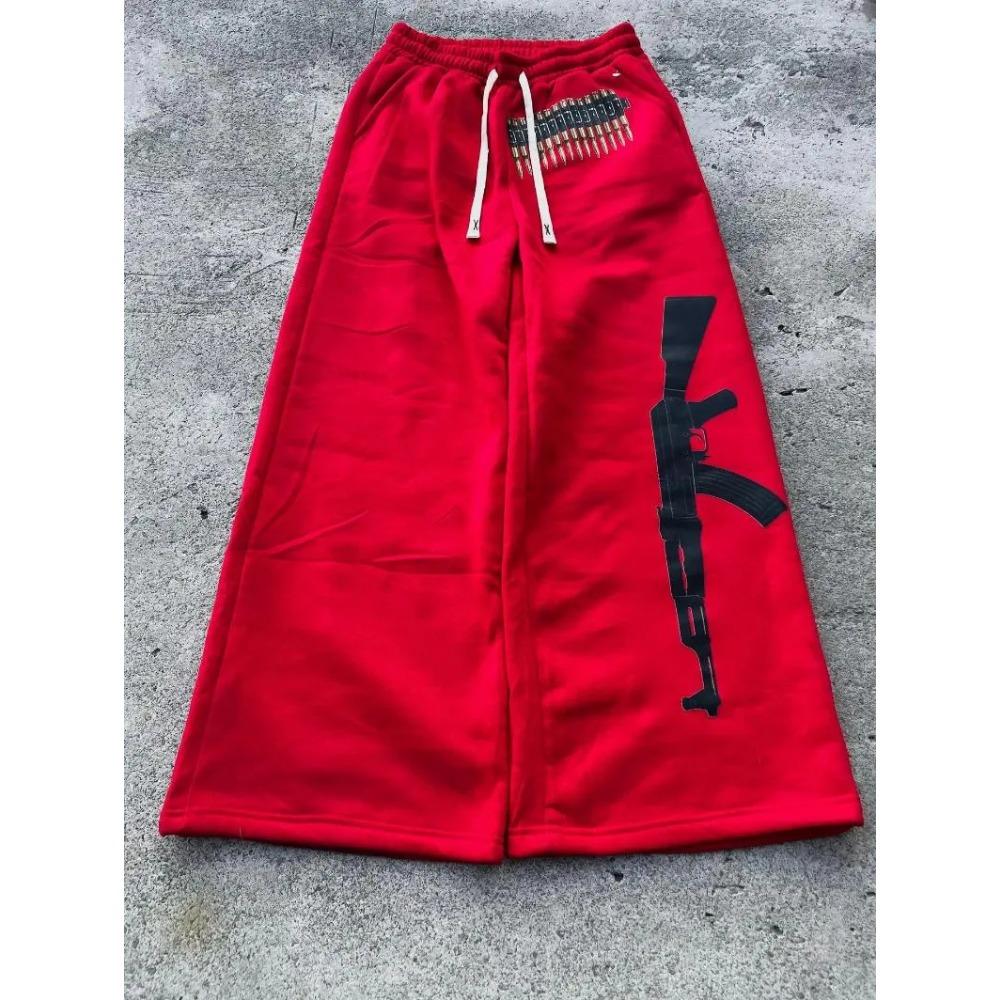 

Чоловічі Штани Готичні Хіп-хоп Принт Зброї Модні Для Пари Повсякденні Широкі З Еластичною Талією Прості Широкі Штани XXXL