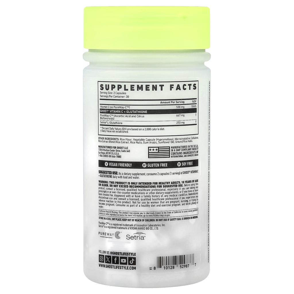 Basic, Vitamin C + Glutathione, 60 Veggie Capsules