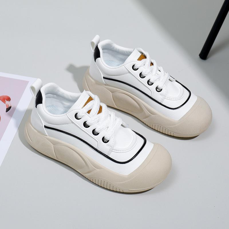 White Shoes Fashionable Spring New Platform Height Increasing Breathable Casual Shoes for Students