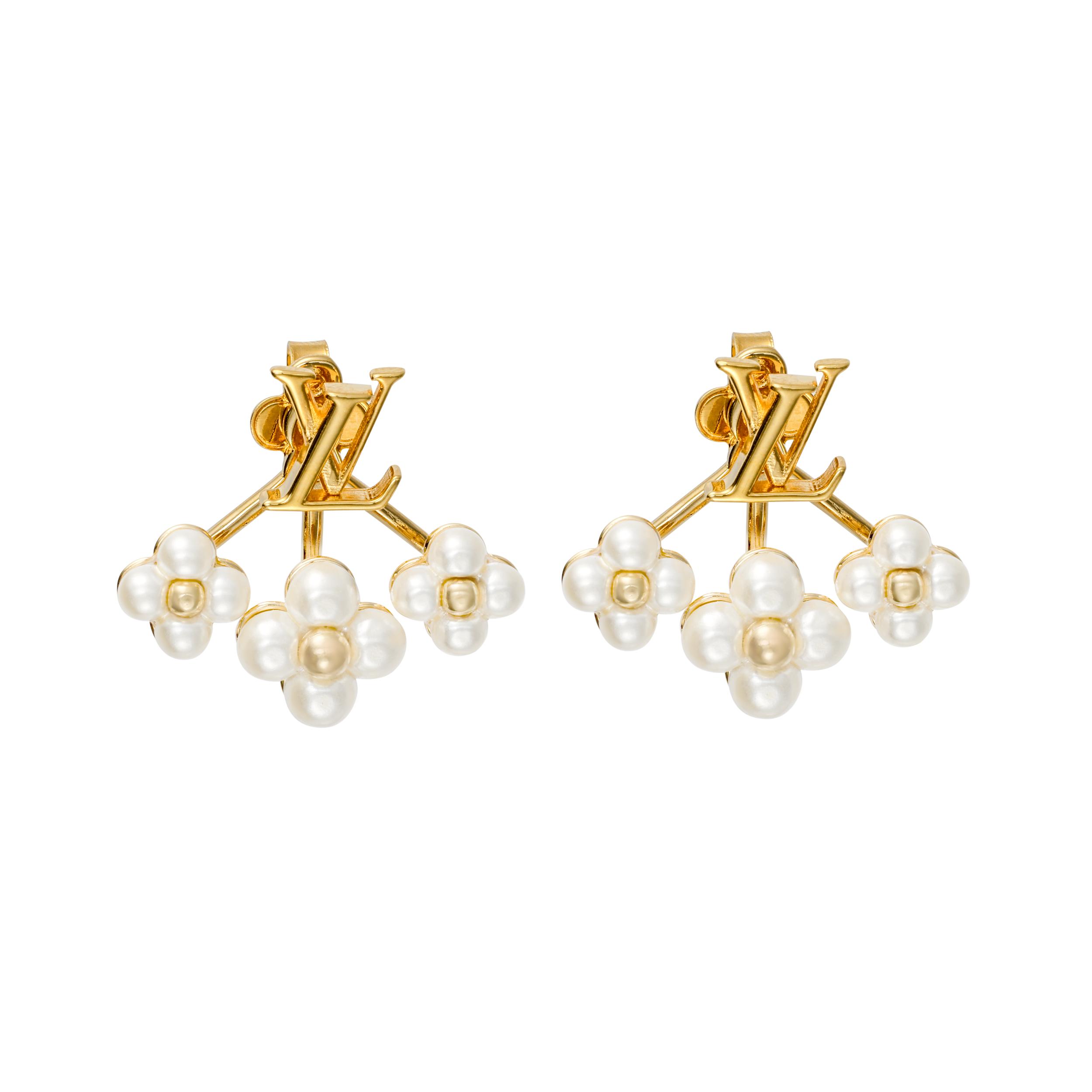 

Louis Vuitton Floragram Lv Logo Floral Metal Earrings Women earrings Gold M00970 Default Packaging