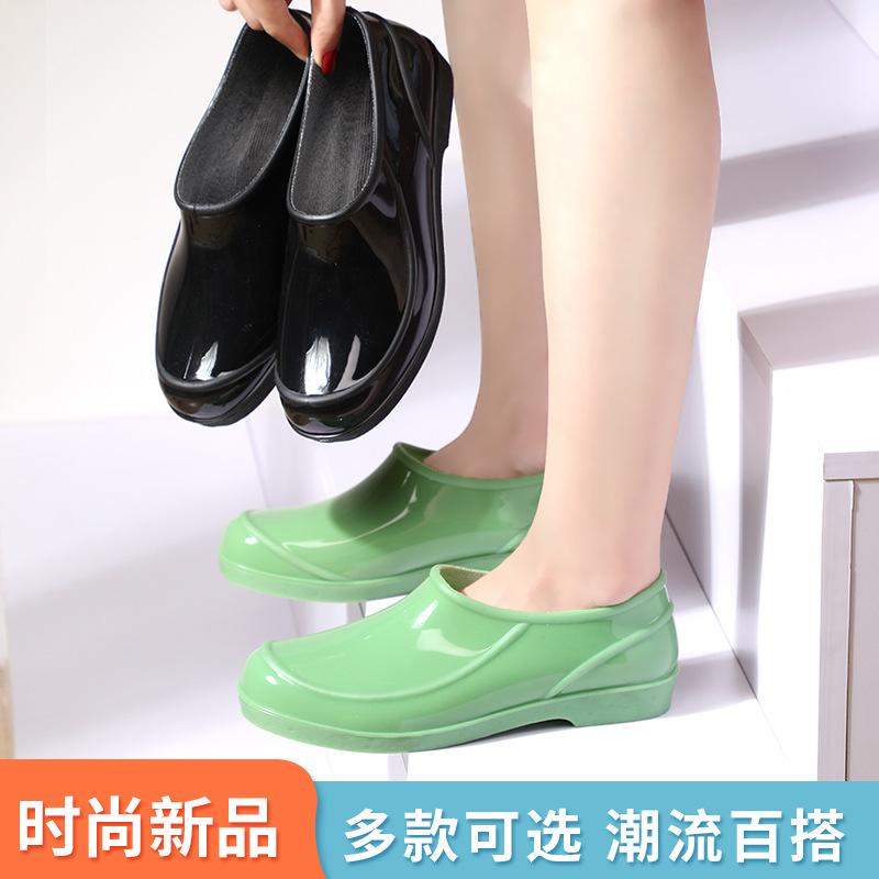 Water shoes women's lightweight low-top non-slip waterproof shoes adult outdoor kitchen shallow mouth work rubber shoes women's export