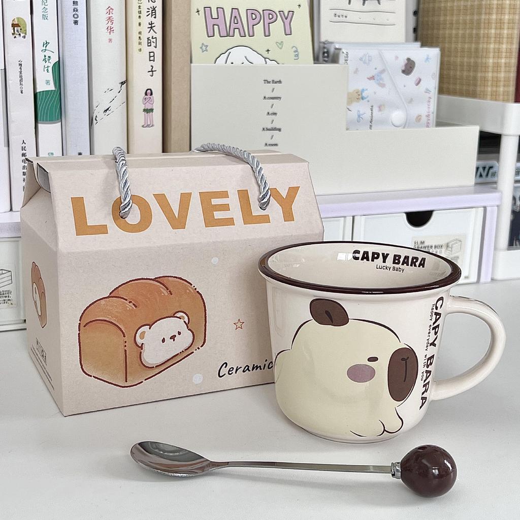 Birthday Gift for Best Friend Cute Kapibala Ceramic Mug for Boys and Girls Coffee Milk Cup Souvenir